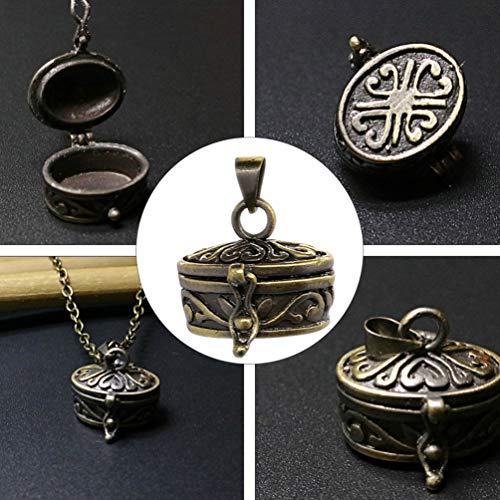 Holibanna Colar de cinzas para animais de estimação, joias memoriais, vintage, medalhão esculpido, u