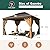 YOLENY 10'x12' Hardtop Gazebo, Wooden Finish Coated Aluminum Frame Canopy with Galvanized Steel Roof, Outdoor Metal Gazebos with Curtains and Nettings for Patio, Backyard, Deck and Lawns