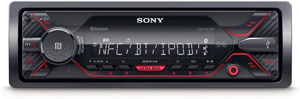 SonyDsx-a410bt Receptor Multimedia para Coche Con Bluetooth NFC 4x55w Pantalla LCD Extrabass Control Por Voz USB Aux