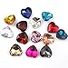 Crystal Rhinestones 50pcs AB Crystals Pointback Heart Glass Rhinestone for DIY Crafts Jewelry Making,12mm,Lake Blue