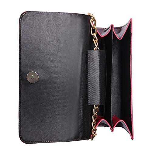 BOLSA FEMININA OMBRO TRANSVERSAL OU DE MÃO Alça Corrente Cor Preta