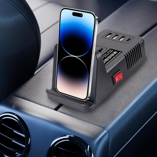 Convertisseur de tension 200W compact doté de 3 ports USB pour chargeur auto