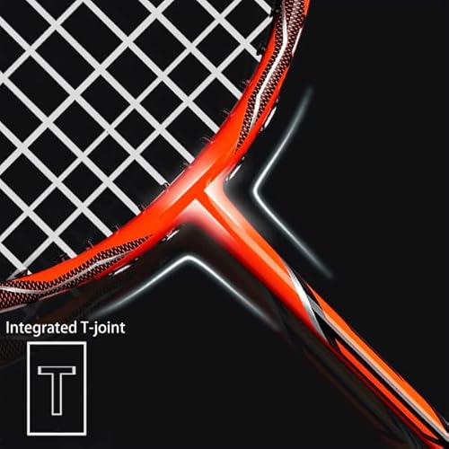 Badminton Racket Set Of 4, Professional Carbon Fiber Badminton Rackets Badminton Racquet For Backyards Gym With 6 Shuttlecocks 4 Grip Tape And 1 Badminton Bag, Yellow Orange #TOP4