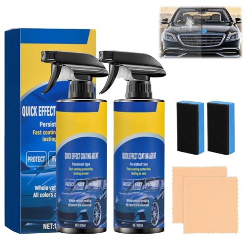 2Pcs Quick Effect Coating Agent 3 In 1 Ceramic Coating Car Spray Wax for Paintwork Protection Waterless Polish Advanced Car Polish Spray for Shine Improves Clarity and Visibility
