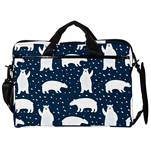 Sacoche ordinateur 14-15.4" motif ours polaire avec bandoulière