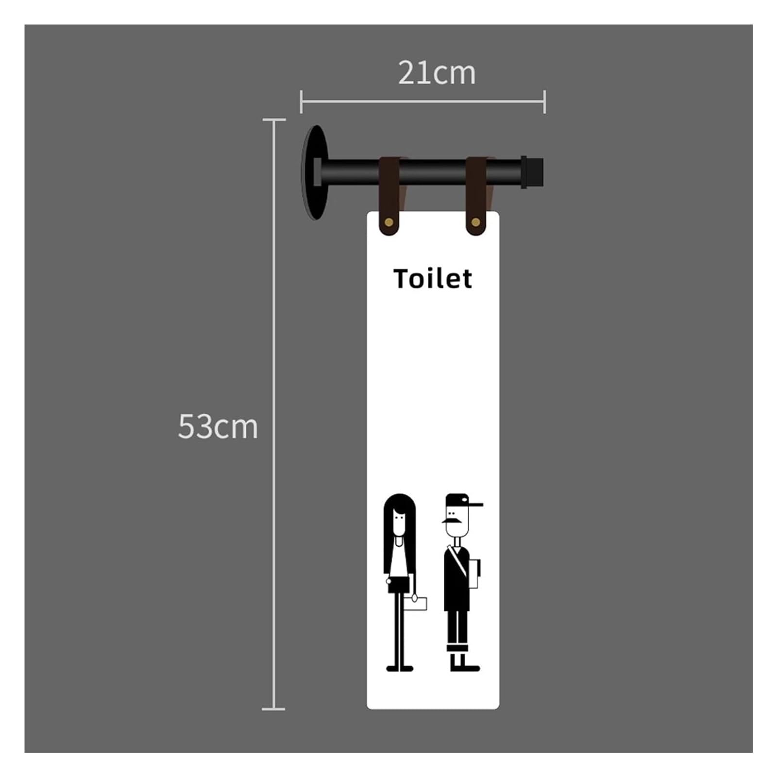 Carteles para aseos, Montado en la pared, decoración de puerta baño, cafeterías, 21 cm x 53