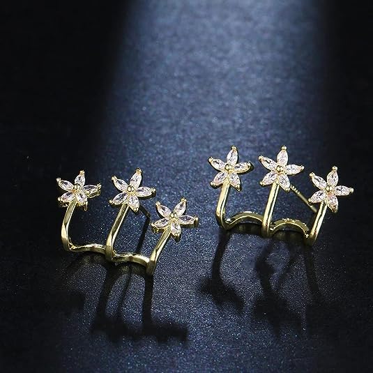 Image of Beautiful Korean Tri Star Claw Stud Earrings For Girls & Women