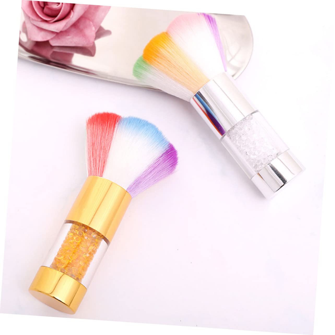FRCOLOR 6stücke Tragbare Multifunktions-make-up-pinsel Für Damen Kosmetikpinsel Für Blush Und Puder Silber Mit Weichen Borsten Für Gleichmäßiges Finish