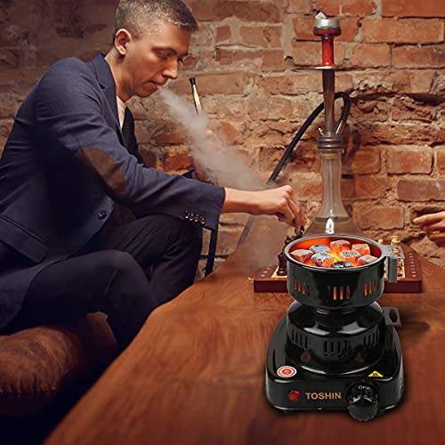TOSHIN Elektrischer Kohleanzünder, 450W Kohlen Ofen E-Heater mit 140cm Kabel und Abnehmbarer Griff für Shisha Kohle – Bild 8