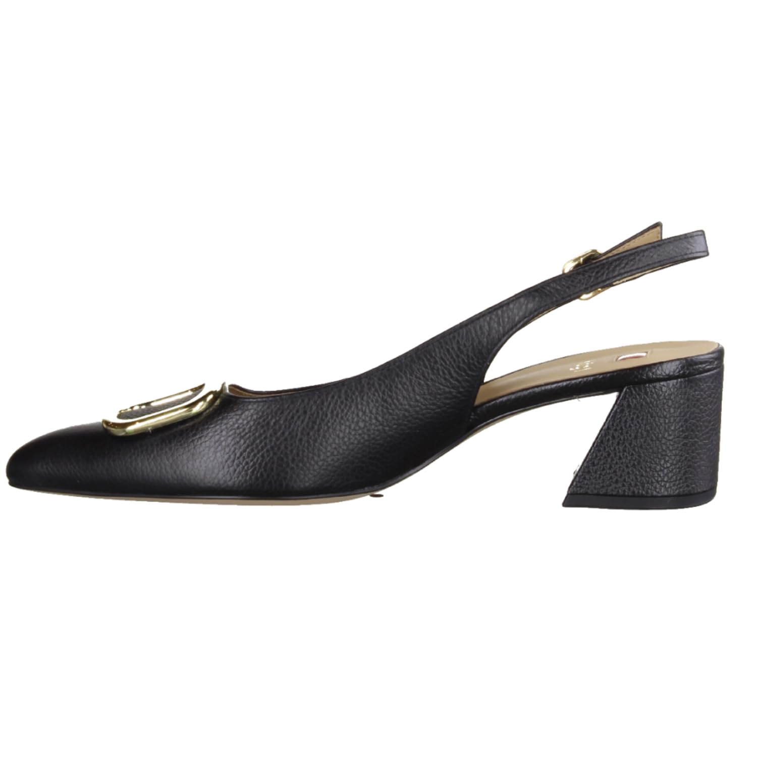 HÖGL 1-104623 czarne - Sling - buty damskie Top Trends, czarne, skóra (skóra cielęca graincalf), wysokość obcasa: 40 mm