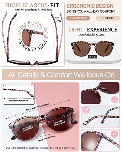 Image of MARE AZZURO Round Brown Sunglasses Readers 1.25+ Women Large Outdoor Sun Reading Glasses 1.0 1.25 1.5 1.75 2.0 2.25 2.5 2.75 3.0 3.5 4.0 (Leopard, 125)