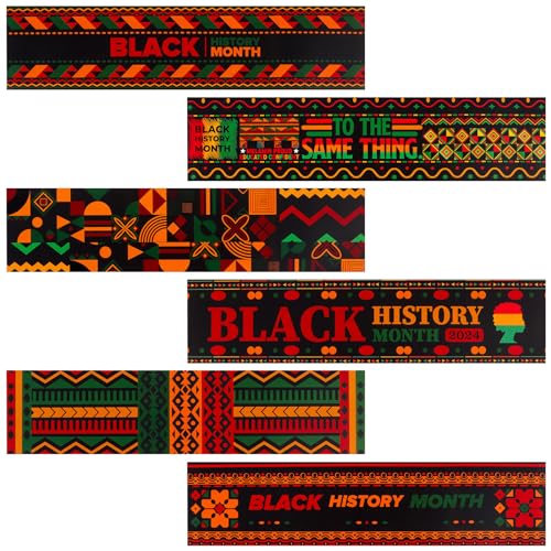 Stile unico-Il confine afroamericano ha 6 diversi tipi di modelli, pieno della sensazione del mese della storia nera ed è una buona scelta per le celebrazioni afroamericane. Crea un nuovo look per la tua bacheca del Black History Month che può essere utilizzata anche su finestre, pareti e altri progetti di stanze