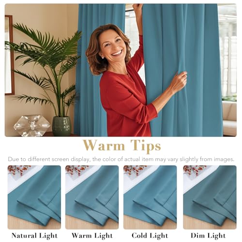 Image of H.VERSAILTEX Blackout Curtains Thermal Insulated Window Treatment Panels Room Darkening Blackout Drapes for Living Room Back Tab /Rod Pocket Bedroom Draperies (2 Panels, Storm Blue, 52 x 72 Inch)