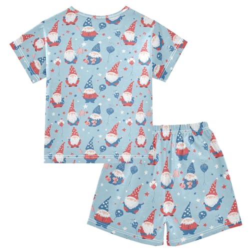 July 4th Independence Day Gnome Dwarfs Pajama Set Pajamas Sleepwear Nightwear Loungewear Clothes Set B04045582