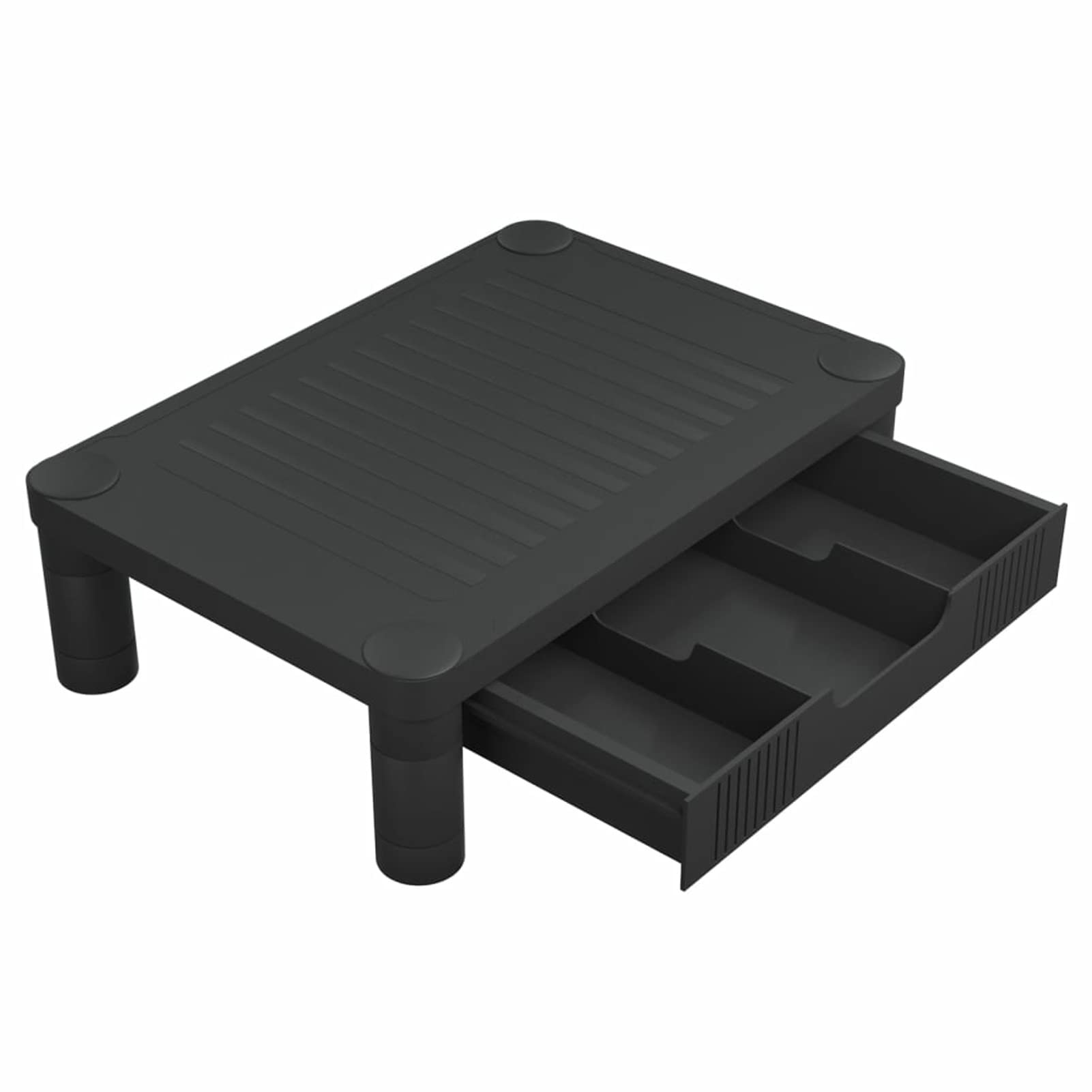 Homgoday Supporto per monitor nero, 43 x 30,5 x 13 cm, supporto da scrivania per monitor e laptop