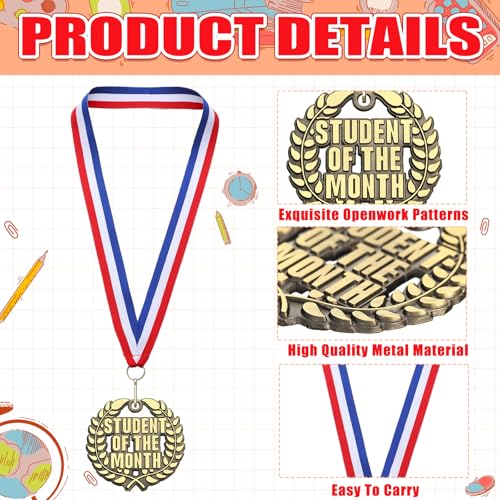 Image of Kenning 2'' Gold Award Medals Bulk Winner Medals with Neck Ribbons Metal Trophy Award Prize Gift for Tournaments Participation Competitions Party
