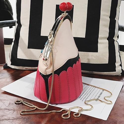 Cake Shape Cross Body Bag Pu Cartoon Purse Ice Cream Sholuder Bag Handbag with Removable Chain4
