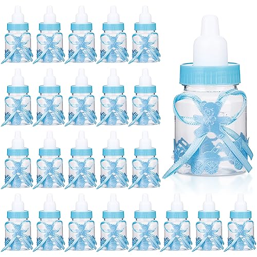 Tomotato 24Pcs Bouteille Bonbonnière Bonbons Baptême, 9×4×4mcm Bébé Biberon Bonbons Bouteilles Cadeau Boîte pour Fête de Baptême de Bébé...