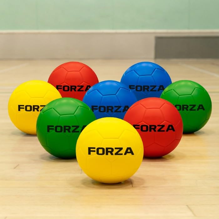 FORZA Soft Foam PE Balls Size 1 (Pack of 8) – Lightweight, safe multi-sport balls for kids with durable PU foam. Ideal for school PE, clubs, and indoor or outdoor play. (With Carry Bag)