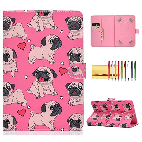 Universal Folio Cover for 8 inch Tablet, Techcircle Stand Wallet Case for LG G-Pad F2/X2 8.0, Fire HD 8, Galaxy Tab 8.0', iPad mini 1/2/3/4/5, Huawei MediaPad 8.4', ASUS ZenPad 8.0', Doggies