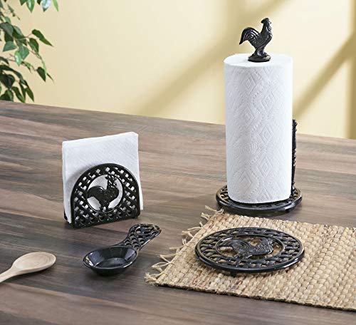 Home Basics TR44177 Cast Iron Rooster (Black) Trivet thumb #6