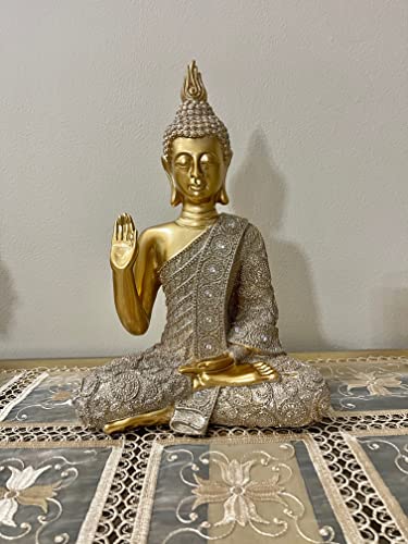 Estatua Buda Dorado Profundo 13 Pulgadas miniatura 2