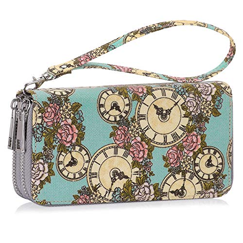 Image of XEYOU Double Zipper Long Clutch Wallet Cellphone Wallet for Women with Removable Wristlet Strap for Credit Card, Cash, Coin, Bill