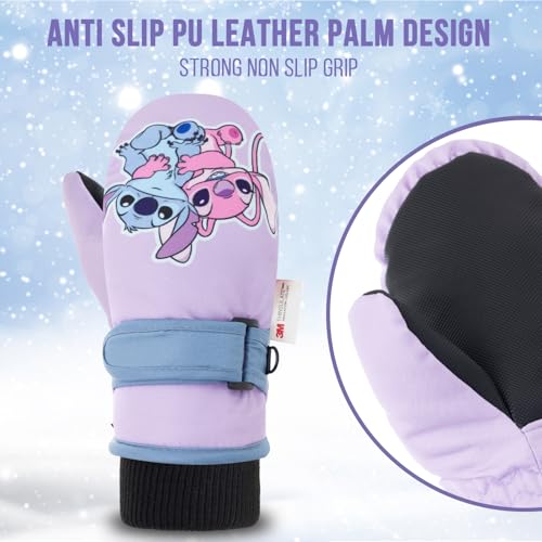 Lilo & Stitch Winter Gloves and Mittens – Girls Ski Gloves Waterproof, 3M Thinsulate, Ages 2-5 and 4-10, Anti-Slip Grip3