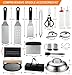 Grilljoy Plancha Zubehör Set, Grill Zubehör für Blackstone Grill, Burger Smasher Set mit Plancha Spachtel, Smash Burgerpress, Burgerglocke, 28TLG Grillbesteck Set für Plancha, Teppanyaki, Feuerplatte