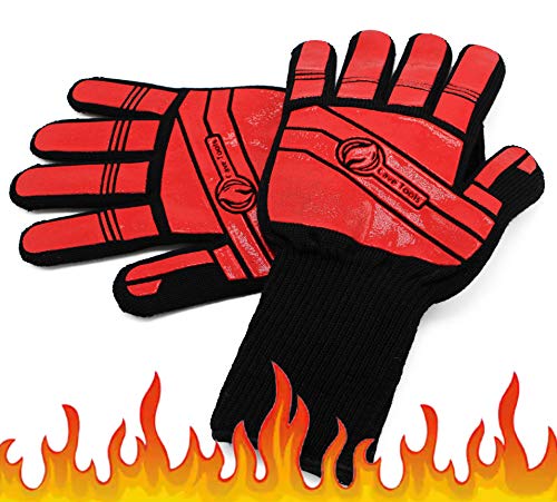 BBQ Glove Oven Mitts - Max Heat Resistant Grill & Cooking Pot Holders