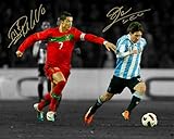 Ikonic Fotohaus Cristiano Ronaldo Lionel Messi the Goats Signed Photo Autograph Print Wall Art Home Decor