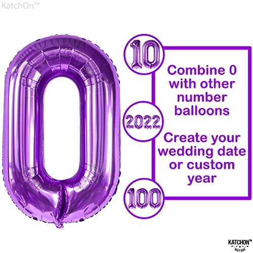 Image of KatchOn Purple 0 Number Balloons 40 Inch