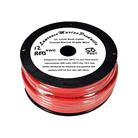 12 AWG Tinned Marine Primary Wire, Red, 50 Feet Cover