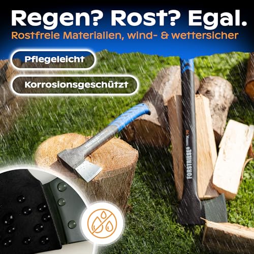 FORSTRIESE® Axt klein 36cm | Vibrationsarme Spaltaxt inkl. Klingenschutz | Beil aus hochwertigem Non-Break Fiberglas-Kunststoff zum Holz spalten | Teflon Beschichtung & ergonomischer Griff | TimberX36 – Bild 5