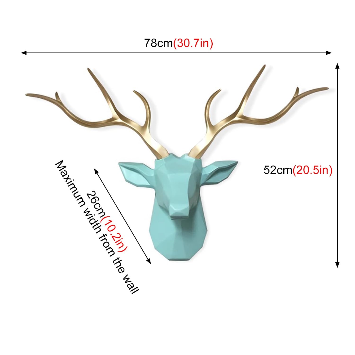 Decorazione da parete 3D a forma di testa di cervo, motivo geometrico con teschio di cervo, per corridoio, soggiorno, bar