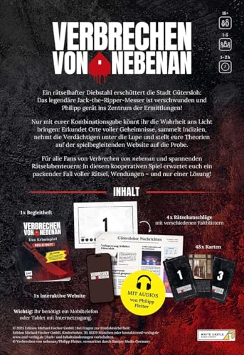 Verbrechen von nebenan: Das Krimispiel zum Nr. 1-Podcast. (Un) schuldig?! – EIN spektakulärer Fall für 1–5 Personen ab 16 Jahren – Mit Audios von Philipp Fleiter