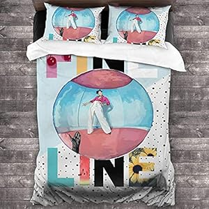 Har-ry Sty-Les beddengoedset beddengoed 135 x 200 cm met Harry Style kinderdekbedovertrek microvezel beddengoed 3D print…