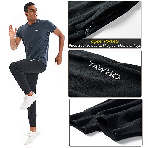 YAWHO Men's Joggers Sweatpants Tracksuit Bottoms Sport Trousers Athletic Pants for Jogging,Workout,Gym,Running,Training with Zip Pockets - Image 3