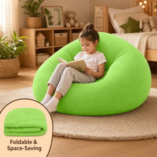 Puf hinchable verde sofá de playa y camping silla de aire con bomba para dormitorio 7