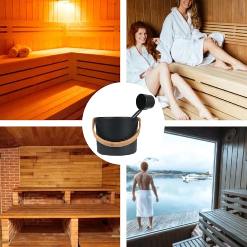 Sauna Bucket, 7l Sauna Bucket and Ladle Set, Sauna Accessories Kit, Aluminum Sauna Bucket and Ladle for Bathrooms, Saunas & Steam Baths - Image 5