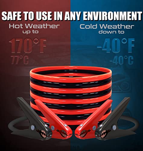 Autogen Heavy Duty Jumper Cables, Booster Cables 1 Gauge 30Feet 900Amp Automotive Jumper Cables Kit For Car, Suv, And Trucks With Professional Clamps And Carrying Bag #TOP3