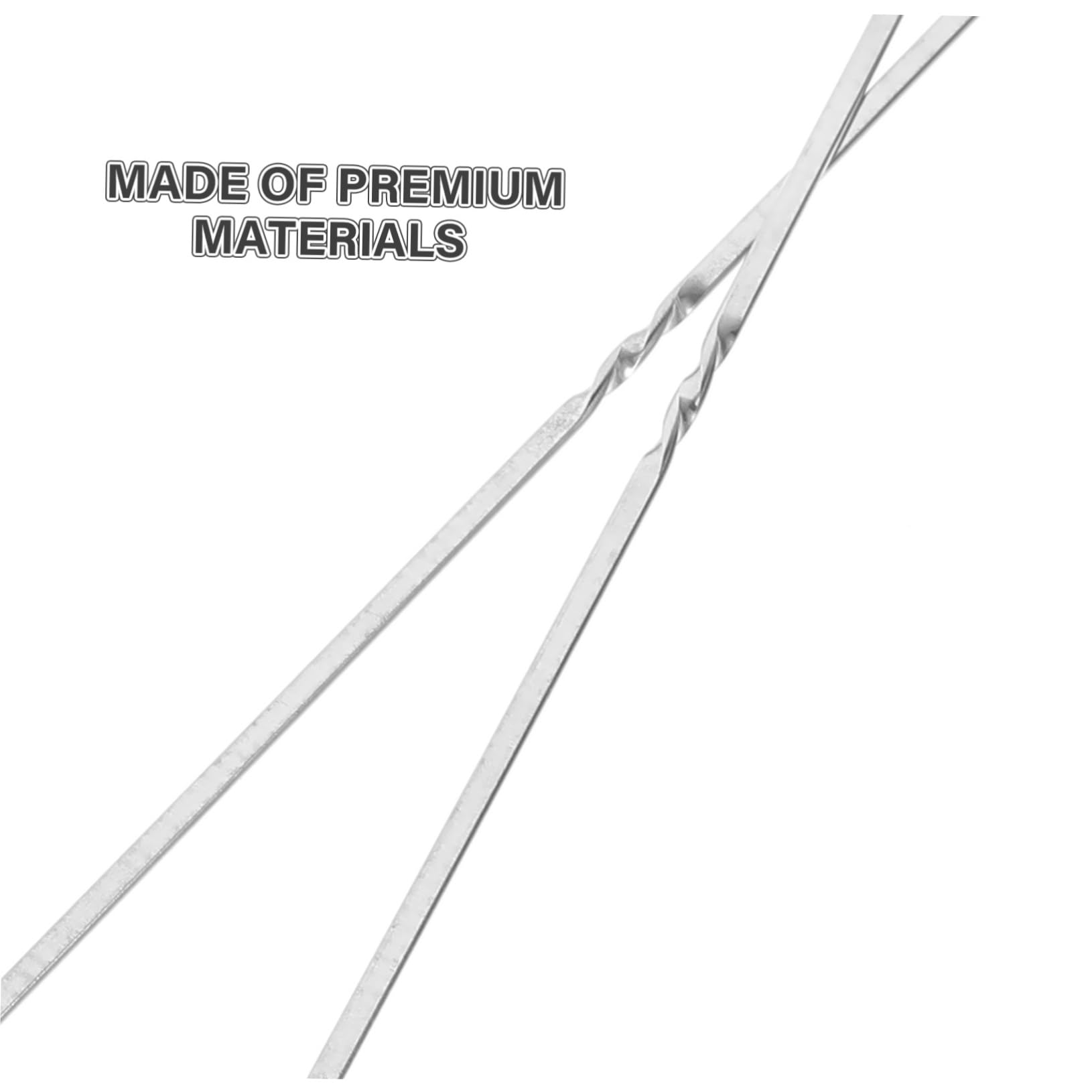 Spiedini Barbecue in Acciaio Inox Spessi 50 Pezzi per Carne | Punte Piatte Argento, Pratici e Riutilizzabili, per Festa Estiva e Attività Bbq