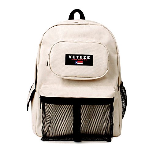 [ベテゼ] VETEZE Retro Sports Backpack 男女共用 メッシュ バックパック [並行輸入品] (ベージュ)