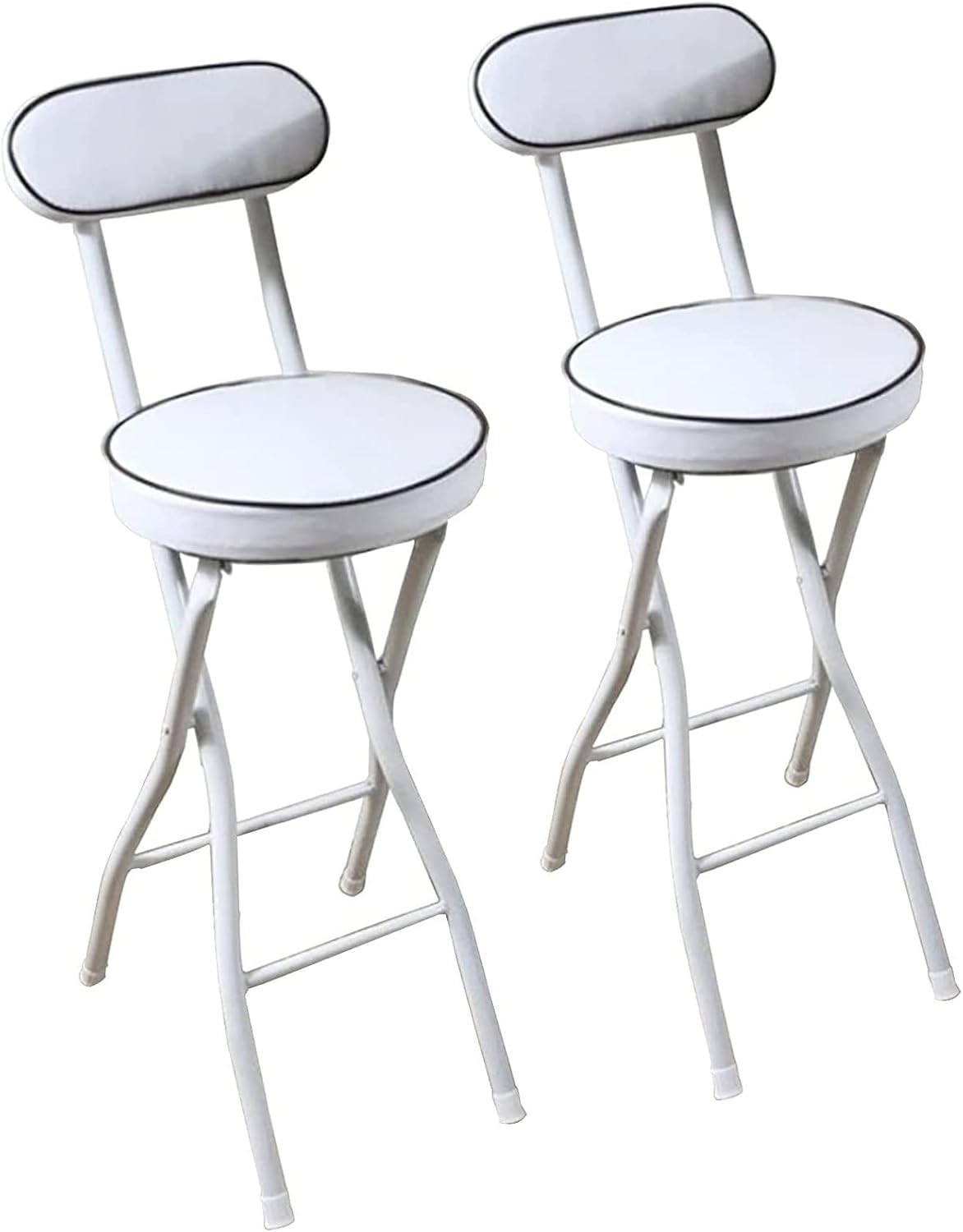 Set of 2 Bar Stools with Backrest and Footrest, 300 lb Capacity Kitchen