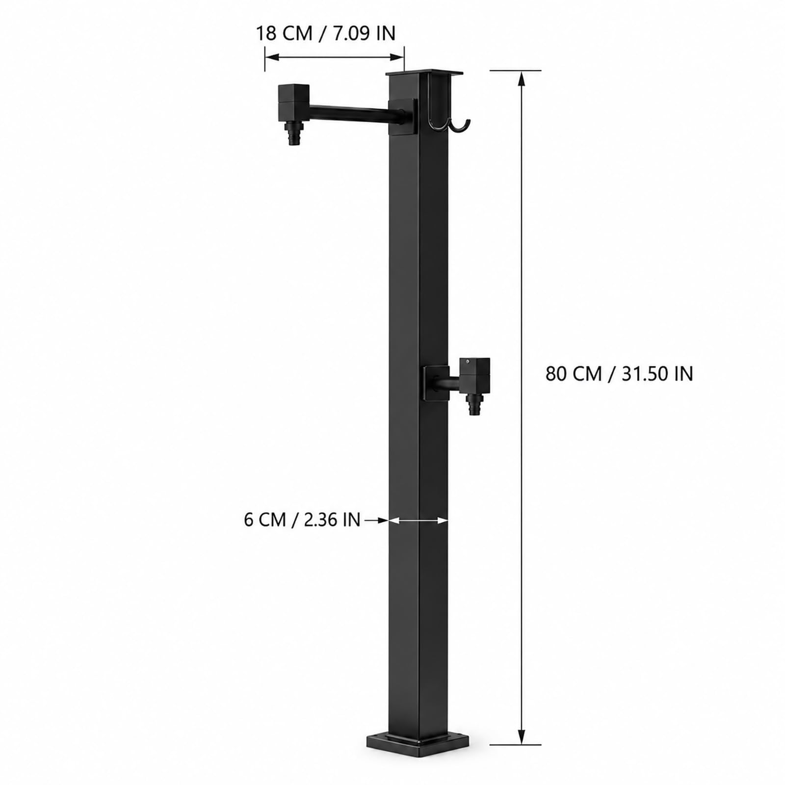 Stainless Steel Outdoor Vertical Square Garden Water Column