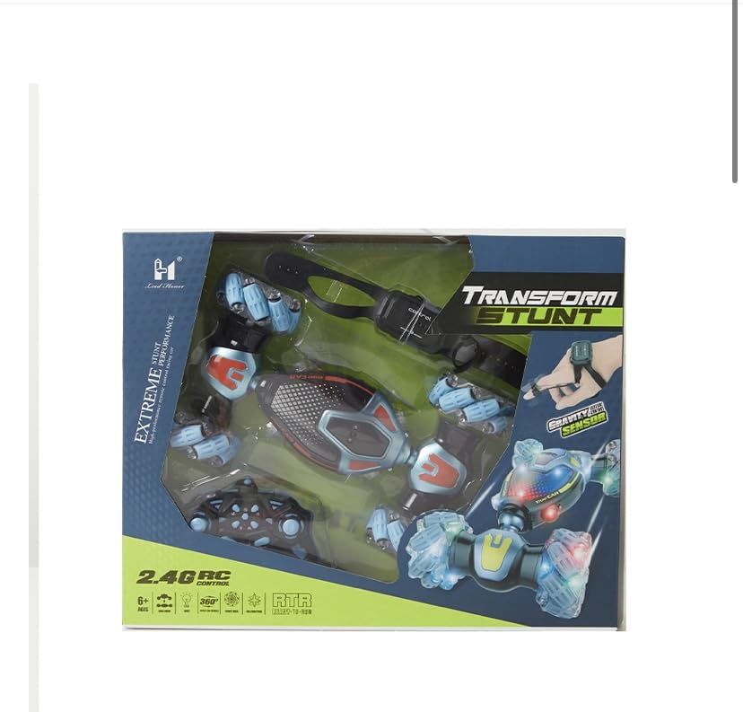 Image of Transform Stunt Remote Control Car (Lh-C048-3) for Boys 4-7 Age 8-12 Offroad Hobby Crawler Toy Hand Gesture Sensing Drift 360 Flips Double Sided Rotate Transform 4WD Vehicles
