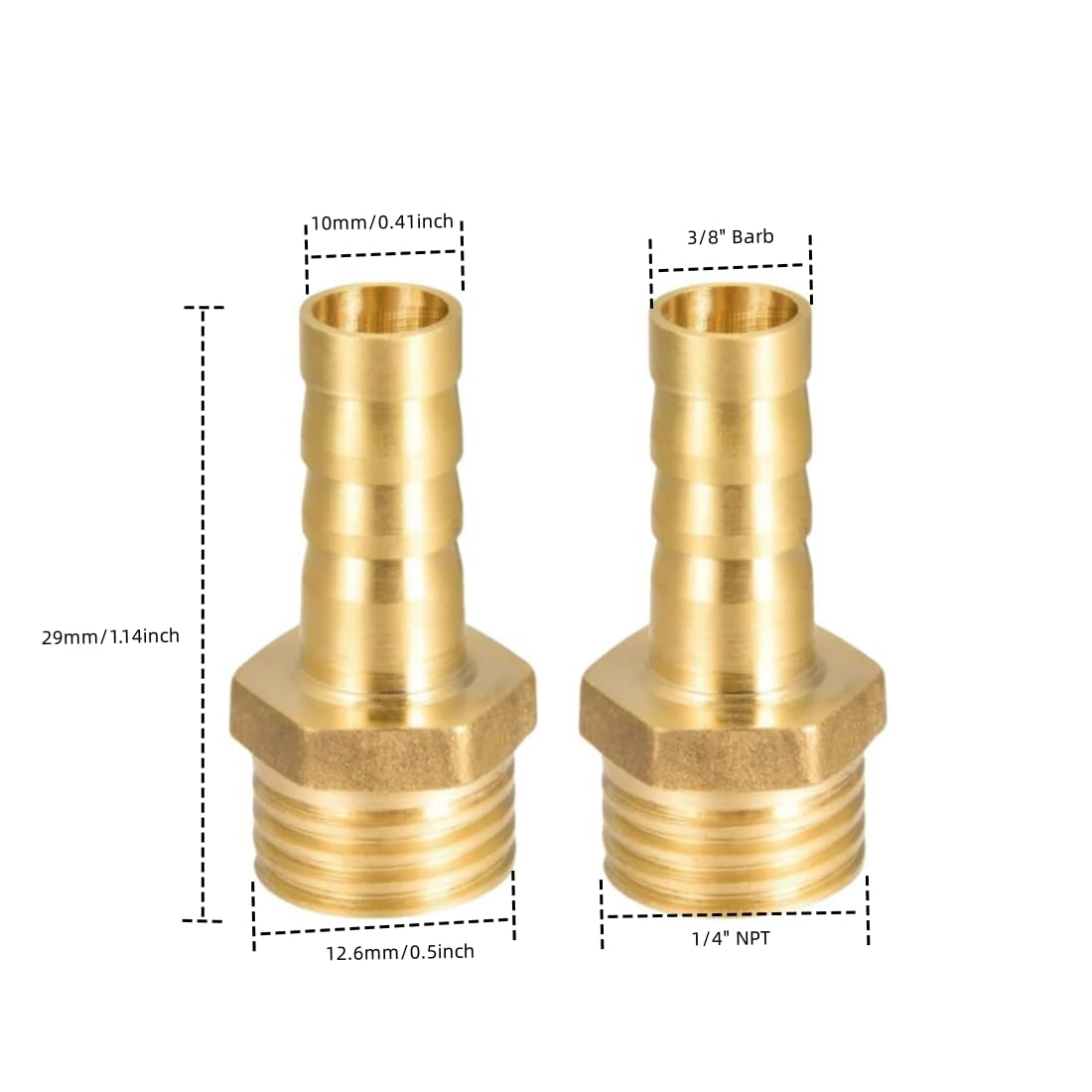 QLXHBOT Brass Hose Fitting, Adapter,3/8