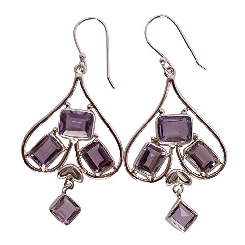 Boucles d'oreilles Améthyste 60 mm en Argent pour affirmer un look audacieux