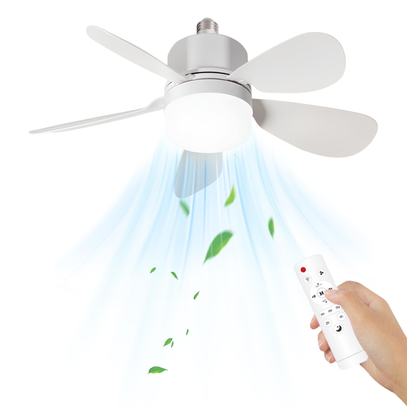LampadarioVentilatoreCamera da Letto, Ventilatore con Luce e27, Lampadario con Ventola e Telecomando, Lampada Ventola led, Ventilatore da soffitto con Lampada