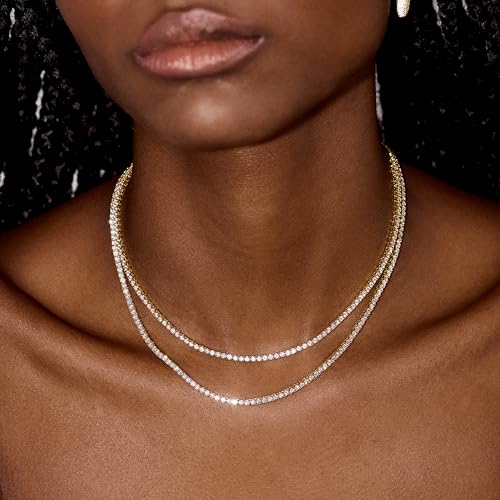18K Gold Vermeil Bennett Classic Tennis Necklace3
